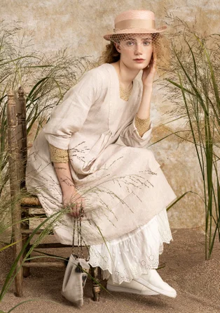 Woven linen dress - natural