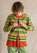 Gilet "Esme" en coton biologique/recyclé - poivre vert/rayé