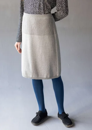 “Sylvi” fine-knit skirt in organic cotton/wool - grey/melange