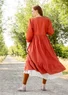 Kleid „Sahara“ aus Bio-Baumwollgewebe (ziegel XS)