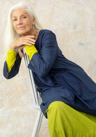 Robe en coton biologique tissé - indigo foncé