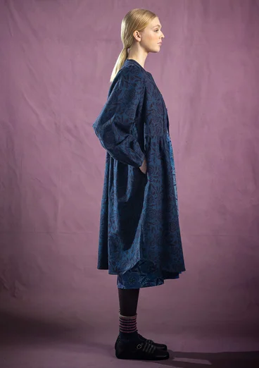 Gemustertes Kleid „Eternelle“ aus Bio-Baumwolle - indigo-gemustert