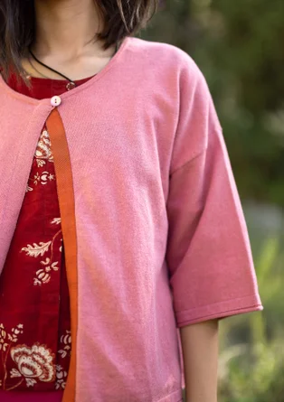 Gilet en coton biologique/laine avec teinture végétale - fleur de cerisier