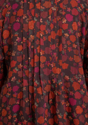 Kleid „Linnea“ aus Hanfgewebe - aubergine