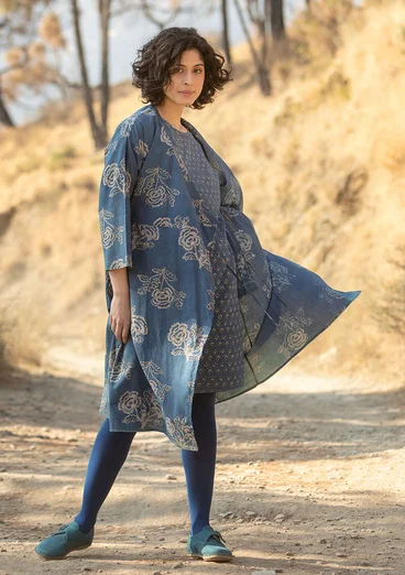 “Rose hip” woven organic cotton dress - indigo