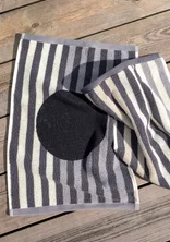 “Sunset” organic cotton guest towel, 2-pack - black