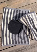 “Sunset” organic cotton guest towel, 2-pack - black