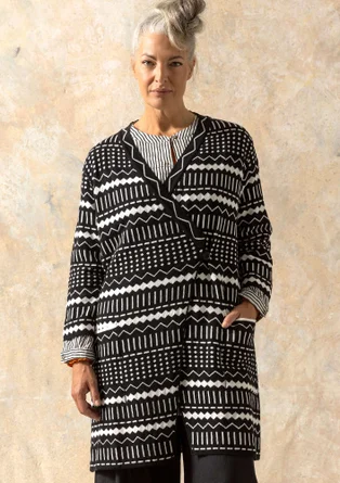 Strickjacke „Elsie“ aus Bio-/Recycling-Baumwolle - schwarz