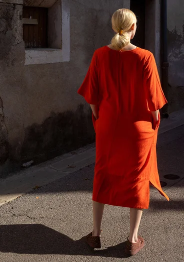 Webkleid „Flora Flow“ aus Viskose - feuerlilie