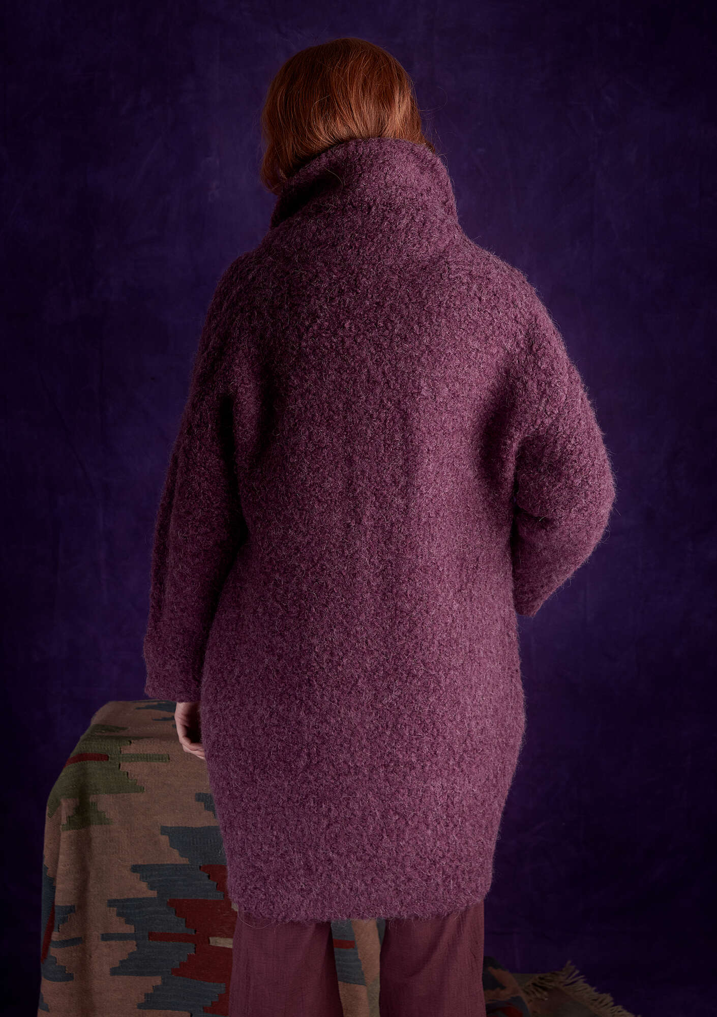 Bouclé coat in a wool blend allium thumbnail
