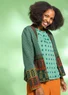 “Edda” cardigan in a recycled wool blend (dark petrol blue/melange XS)