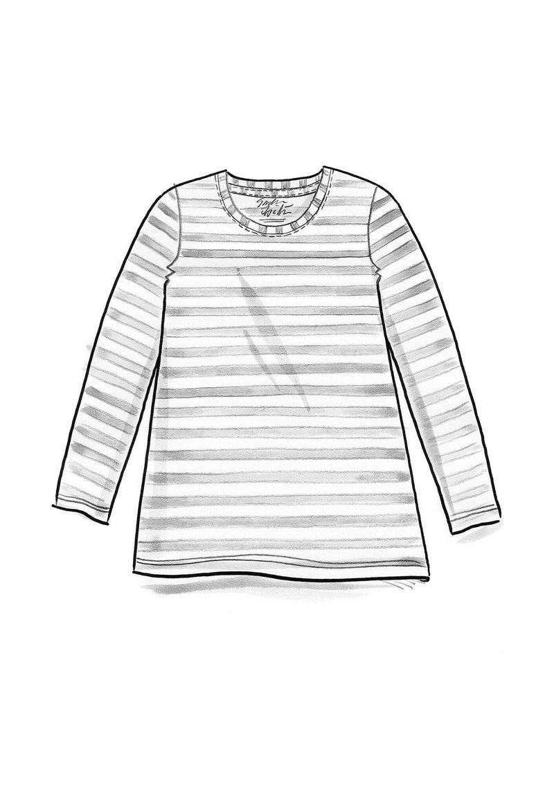 Essential striped sweater in organic cotton black/light gray
