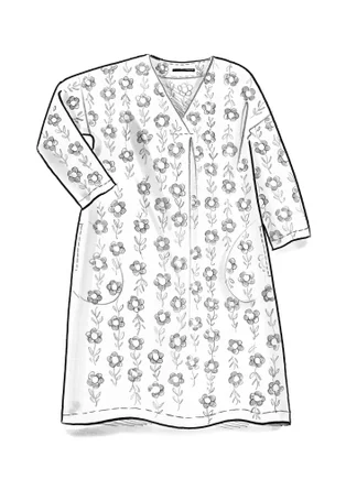 Robe "Jasmine" en lin tissé - noir/motif