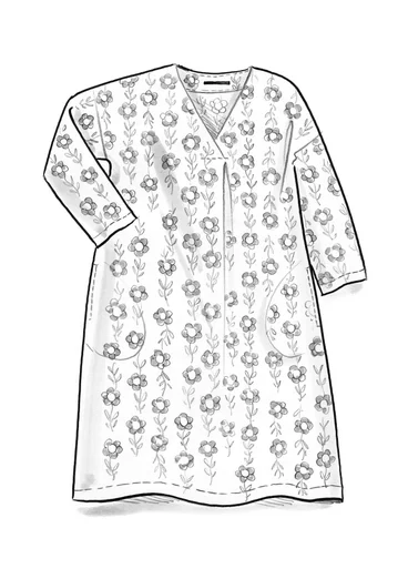Robe "Jasmine" en lin tissé - noir/motif