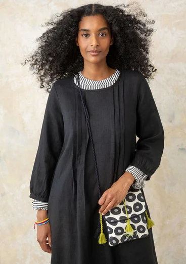 Kleid „Lillian“ aus Leinengewebe - schwarz