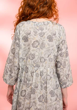 Geblümtes Kleid „Peace“ aus Bio-Baumwolle - natur