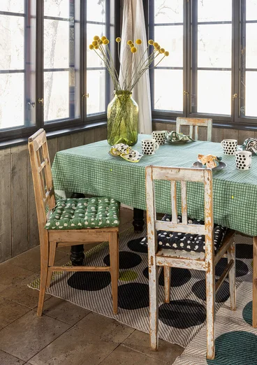 “Joy” organic cotton tablecloth - seaweed