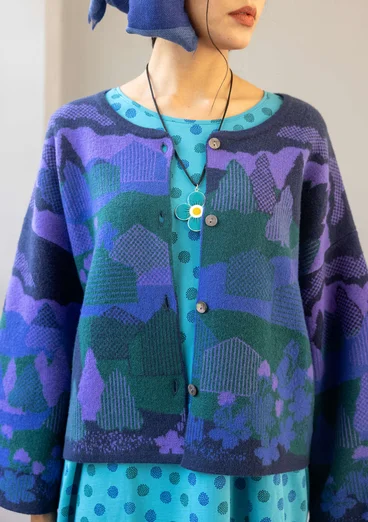 “Alaska” recycled wool cardigan - dark indigo