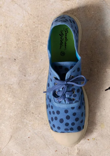 “Cordelia” fabric sneakers - flax blue/patterned