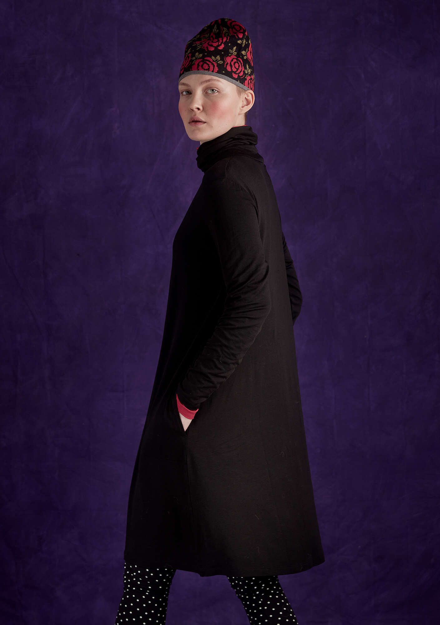 “Öland” jersey dress in lyocell/spandex black thumbnail