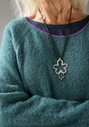 Sweater in an alpaca blend - peacock green