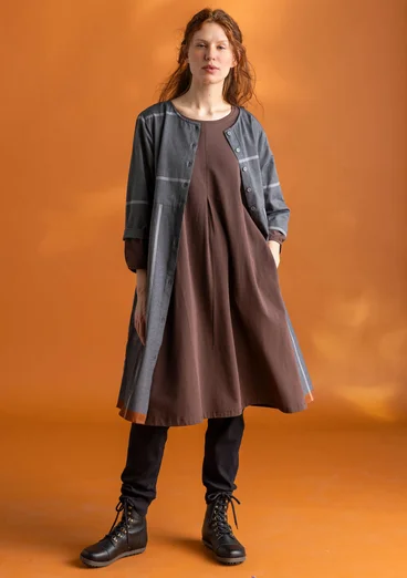 Robe tissée « Ava » en coton biologique - noir