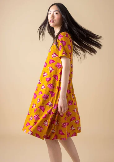 Robe "Dolores" en jersey de coton biologique/modal - moutarde