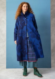 Manteau "Marabel" en tissu de laine/polyester - indigo foncé