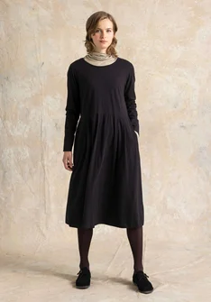 Robe à motif/unie "Frida" en jersey de coton biologique - noir