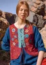 “Feather” woven vest in organic cotton (cranberry L)