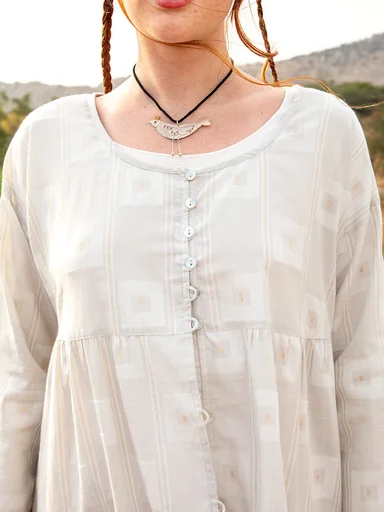“Cumulus” woven kimono in cotton