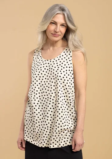 Tricot singlet "Dot" van biologisch katoen/modal/elastaan - ongebleekt