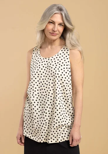 Tricot singlet "Dot" van biologisch katoen/modal/elastaan - ongebleekt