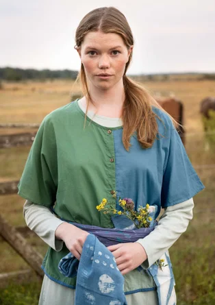 Blouse "Desert" en coton biologique - vert indigo