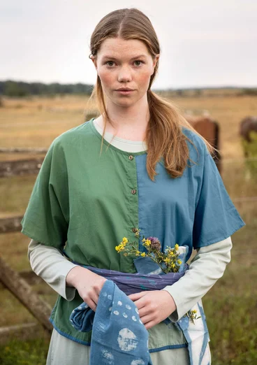Blouse "Desert" en coton biologique - vert indigo