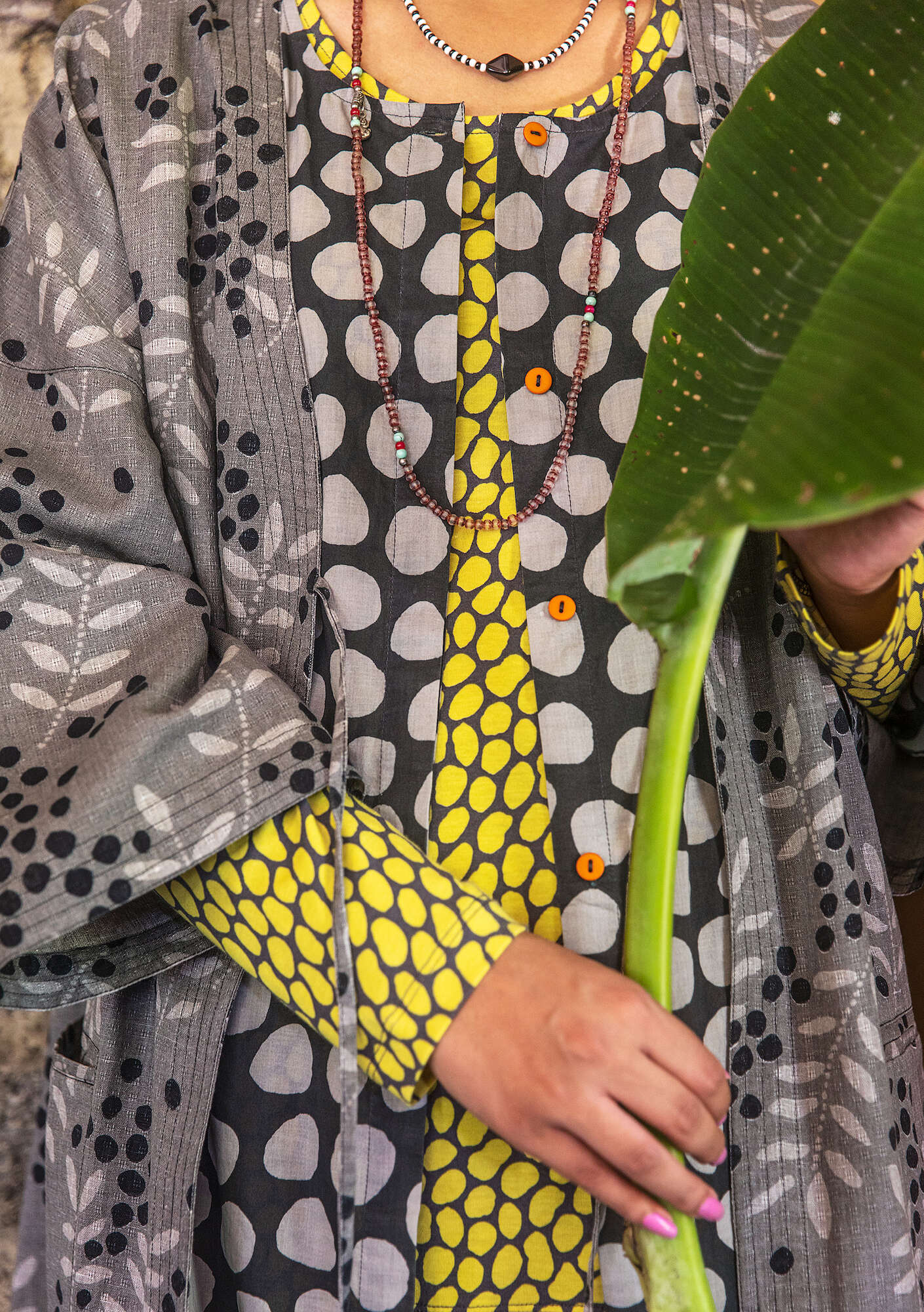 Kimono ”Amaya” ekopuuvillaa/pellavaa raudanharmaa