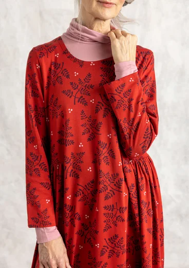 Jerseykleid „Judit“ aus Bio-Baumwolle/Modal - papageienrot-gemustert