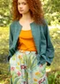 Bluse «Garden» i økologisk bomull (opalgrønn S)