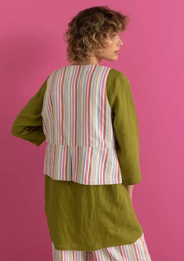 Webweste „Esme“ aus Bio-Baumwolle/Leinen - multi-gestreift