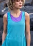 Solid-colour organic cotton jersey dress (teal L)