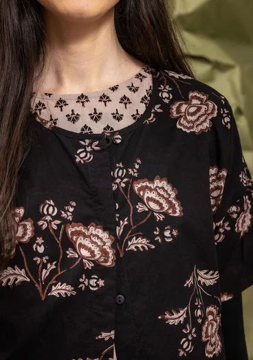 “Rose hip” woven organic cotton blouse - black