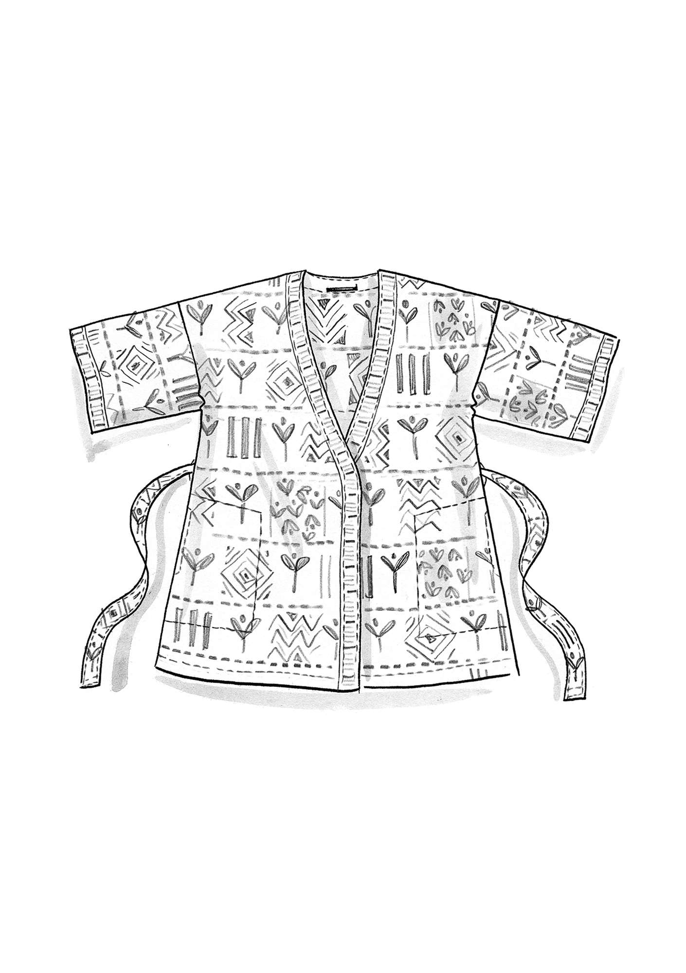 Kimono ”Aditi” i lin midnattsblå thumbnail