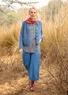 Cardigan in wool (flax blue M)