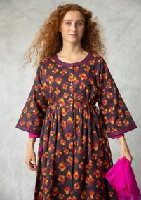 Robe "Andes" en coton biologique tissé - mûrier noir