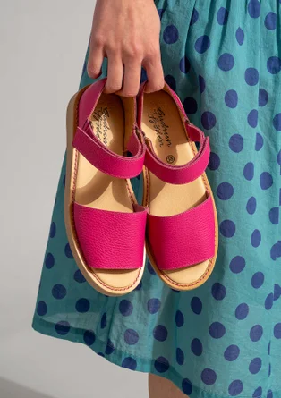 Leather sandals - hibiscus
