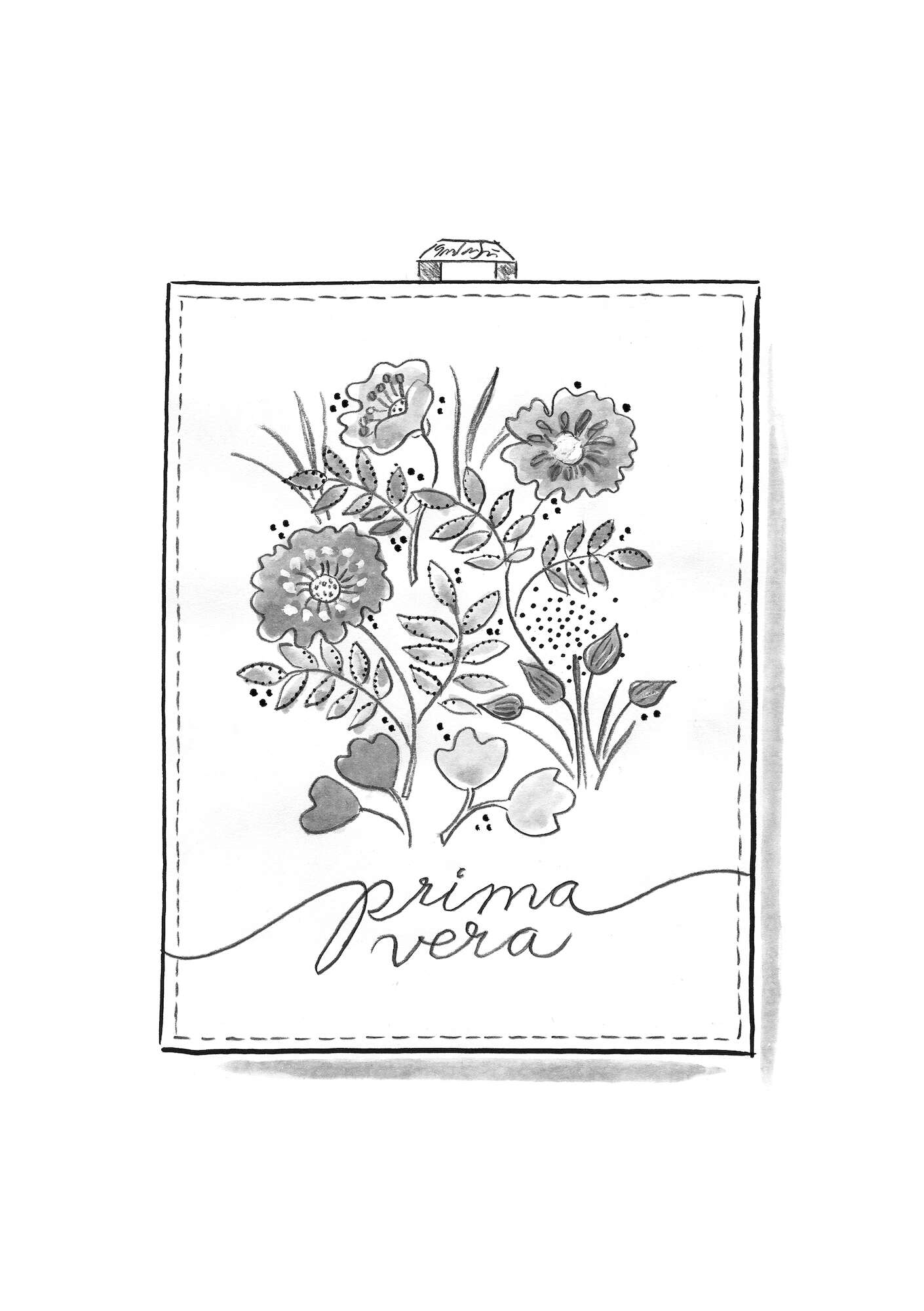  “Primavera” kitchen towel in organic cotton nectar