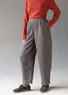 Garment-washed woven linen trousers (black L)