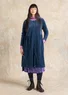 Robe boutonnée en velours de coton biologique/polyester recyclé (bleu Pacifique L)