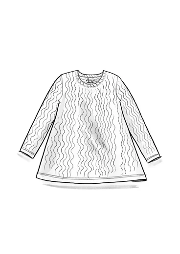 Tunique rayée/unie "Ellen" en jersey de coton biologique/modal - encre/motif