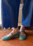 Webhose „Anglaise“ aus Bio-Baumwolle (porzellanblau L)